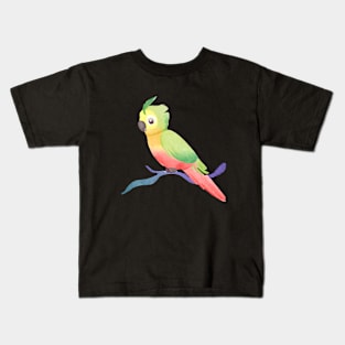 Cute Colorful Watercolor Parrot Kids T-Shirt